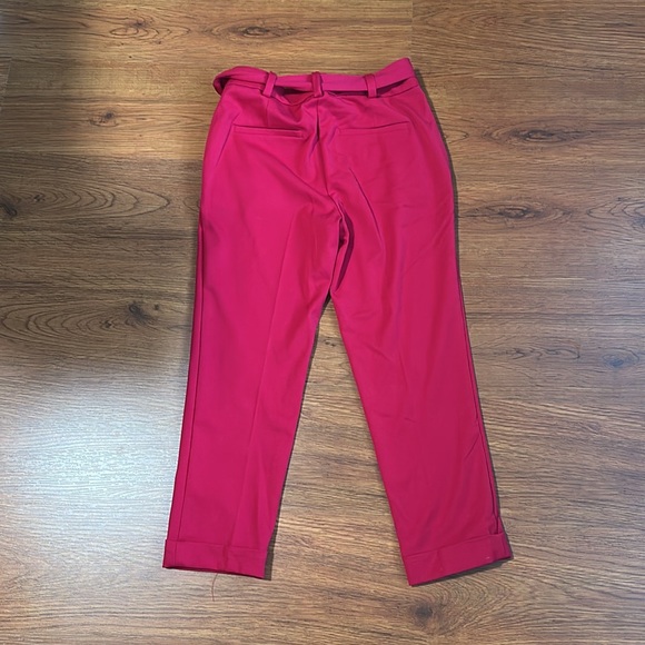 LOFT Pink Cropped Ankle Pants with Tie Waist - Picture 4 of 5